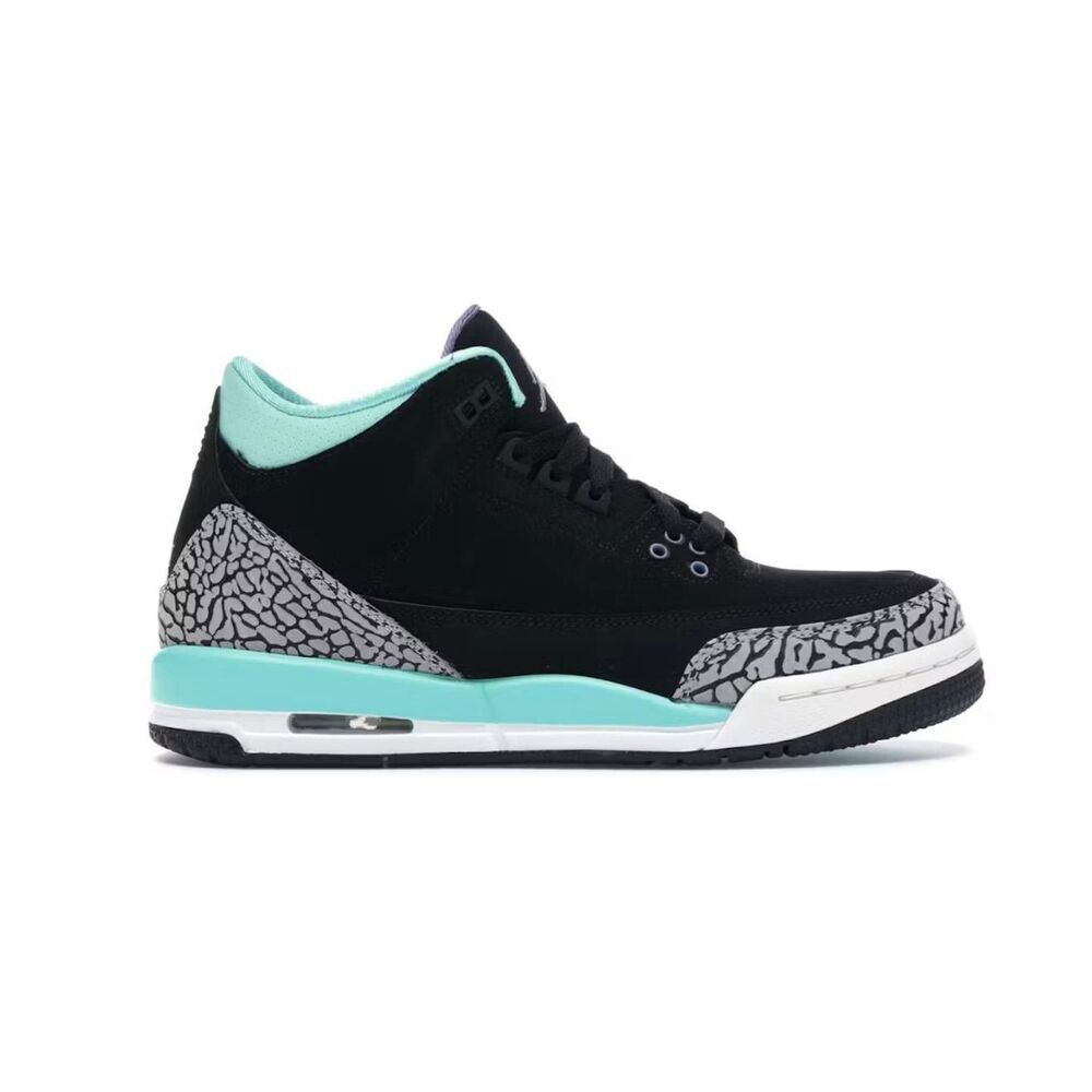 NIKE Air Jordan 3 Retro 'Bleached Turquoise Mint' Sneakers Size 7Y/8.5W